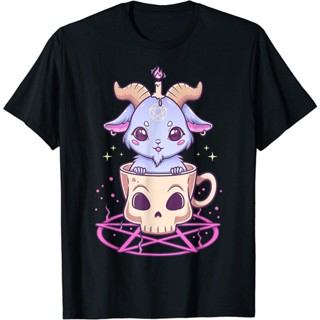 Kawaii Pastel Goth Cute Creepy Pentacle Baphomet Goat T-Shirt_01