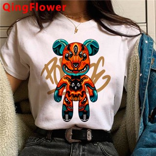 ▫♀◐Fashion Bearbrick summer top female tumblr white t shirt graphic tees women couple  top tees grap_05