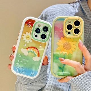 พร้อมส่ง เคสโทรศัพท์มือถือ TPU แบบนิ่ม ลายดอกทานตะวัน สีรุ้ง สําหรับ IPhone 7 8 Plus 6 6s Plus 11 14 13 12 Pro MAX XR X XS MAX SE 2020