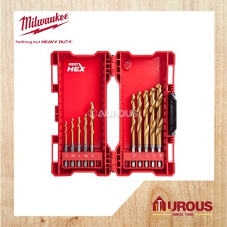 Milwaukee ชุดดอกสว่านดีบุก HSS-G หกเหลี่ยม สีแดง 48-89-4759 10 ชิ้น