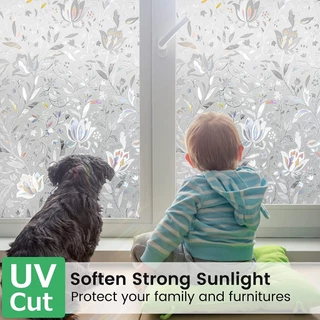 【ราคาต่อ2เมตร】ฟิล์มติดกระจก Glass sticker ฟิล์มสุญญากาศ ประตูกระจก สติกเกอร์กระจกหน้าต่าง 3D สติ๊กเกอร์ติดกระจก