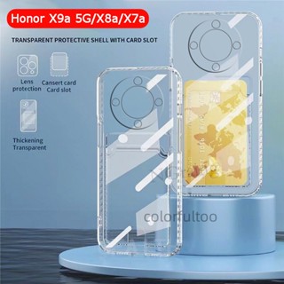 เคสโทรศัพท์มือถือแบบนิ่ม ใส กันกระแทก พร้อมช่องใส่บัตร สําหรับ หัวเว่ย Honor X9a 5G Honor X9a X9 A X8a X7a 4G 5G HonorX9a