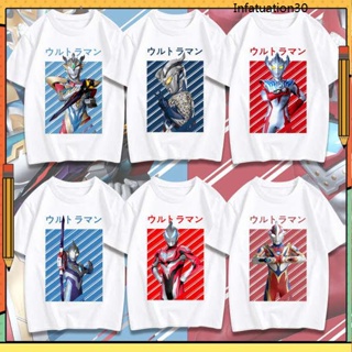 ชุดน่ารัก cos dress up2565〓 Ultraman T -shirt Boy Short -sleeved Saita Tadida Teligami Bobe YouSta Parent -เสื้อผ้า_02