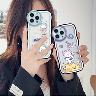 เคสโทรศัพท์มือถือ ซิลิโคนนุ่ม TPU ใส กันกระแทก ลายการ์ตูนหมี กระต่ายน่ารัก สําหรับ iPhone 14 13 12 11 7 8 Plus Pro Max X XR XS Max| St H116