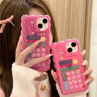 เคสโทรศัพท์มือถือ ซิลิโคนนิ่ม กันกระแทก ประดับเพชร สีชมพู diy สําหรับ Apple Iphone 12PRO 14 13ProMax 12 13pro 11 14pro