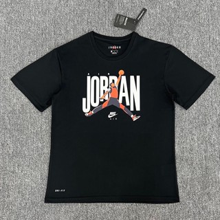 Air Jordan AJ NBA Mens T-Shirt Michael Jordan Air Slam Dunk Print Oversized Top Outdoor Sports Casual Fashion Quic_09