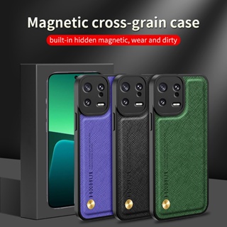 For Xiaomi 13 Lite Mi13 Pro 12 12s 12x Shockproof Cover Luxury Leather Cross pattern Casing Magnetic shell