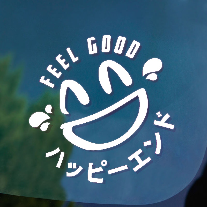 [P-A614] FEEL GOOD สติกเกอร์สะท้อนแสงหน้ายิ้ม JDM สําหรับรถยนต์และมอเตอร์ไซค์ ติดหน้าต่าง