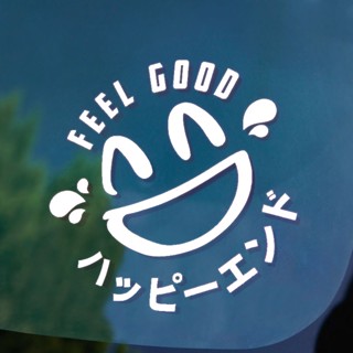 [P-A614] Feel GOOD สติกเกอร์สะท้อนแสง ลายหน้ายิ้ม JDM สําหรับติดตกแต่งหน้าต่างรถยนต์ รถจักรยานยนต์