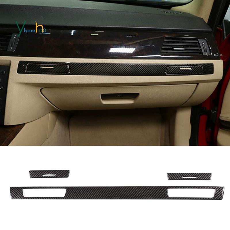 Dashboard ถ้วยตกแต่งแถบสติกเกอร์ Trim สําหรับ BMW 3 Series E90 2005-2012 อุปกรณ์เสริมในรถยนต์, ABS คาร์บอนไฟเบอร์