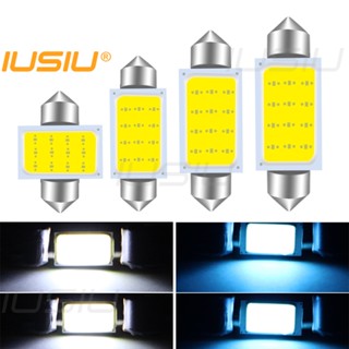 Iusiu หลอดไฟอ่านหนังสือ LED 31 มม. C5W C10W COB 36 มม. 39 มม. 41 มม. สําหรับติดเพดานรถยนต์