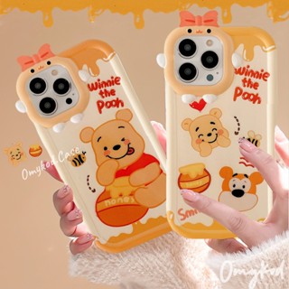 🌈Ready Stock🏆Compatible For iPhone 14 XR 13 12 11 Pro Max 14 Plus X Xs Max 7 8 Plus SE Cute cartoon Bear transparent phone case soft Case anti-fall back cover