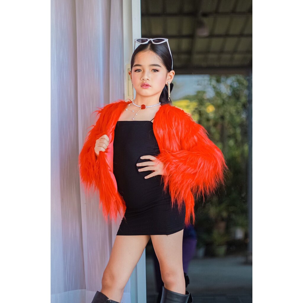 TA02/ พร้อมส่ง ชุดเด็กผู้หญิง ชุดเด็กผู้หญิง เสื้อโค้ทขนมิ้ง งานสวยไฮโซมากๆค่ะ