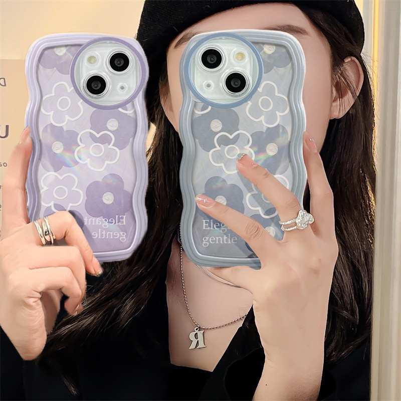 flower field card Soft Casing Redmi 9T Note 7 6 5 Pro 4 4X Plus S2 Mi 13T Cute Wavy Edge Oval Fine Hole Lens Airbag Anti-fall Protection Phone Case BW 29