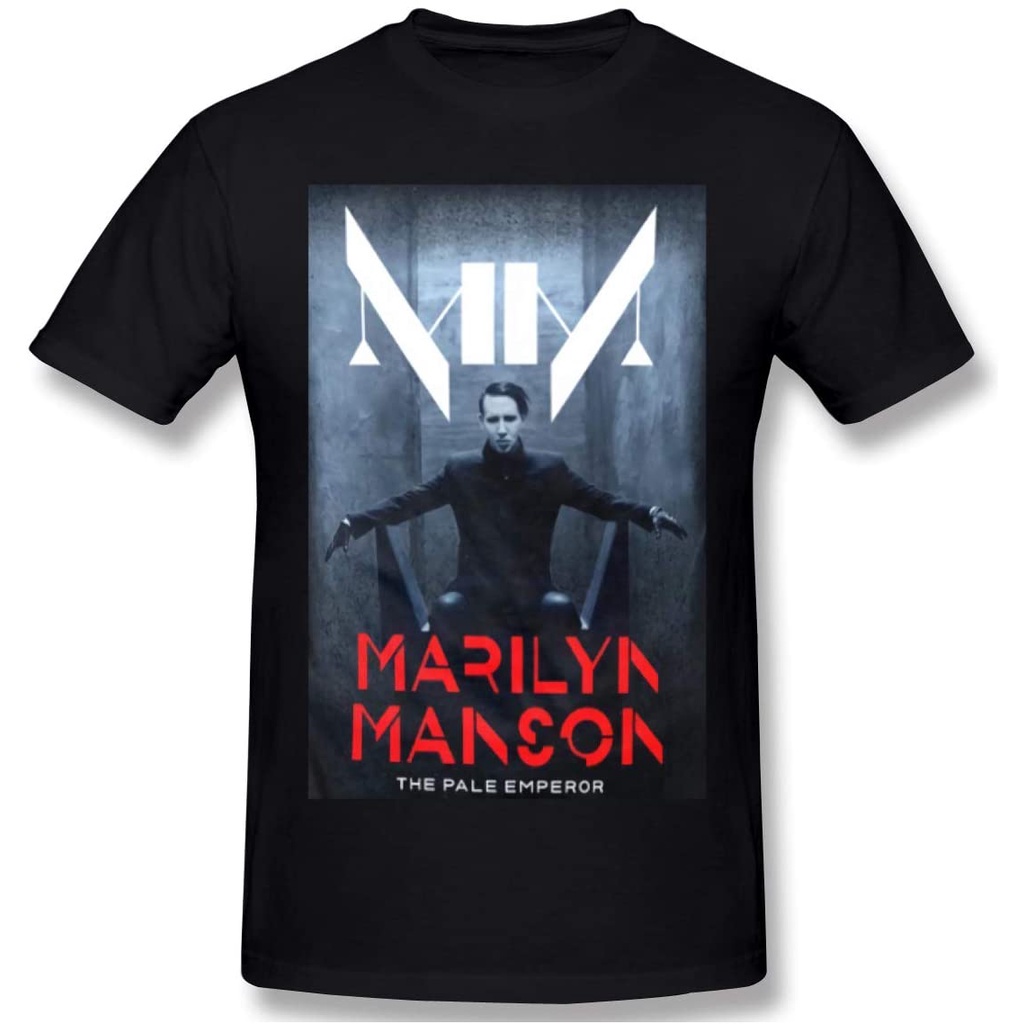 Qiuy5 {พร้อมส่ง เสื้อยืดผ้าฝ้าย 100% พิมพ์ลาย Marilyn Manson Pale Emperor พลัสไซซ์ XS-6XL สําหรับผู้ชาย พลัสไซซ์