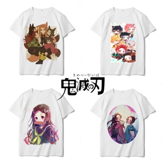 ﹊Ghost Slayer Co-branded Men s Short Sleeve T-shirt Tanjirou Nidouzi Shanyi New Summer Two-dimensi_08