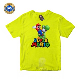 เสื้อยืด ผ้าฝ้าย พิมพ์ลายการ์ตูน GAME MOTIF SUPER MARIO UNISEX สําหรับเด็ก (ฟรีชื่อ)