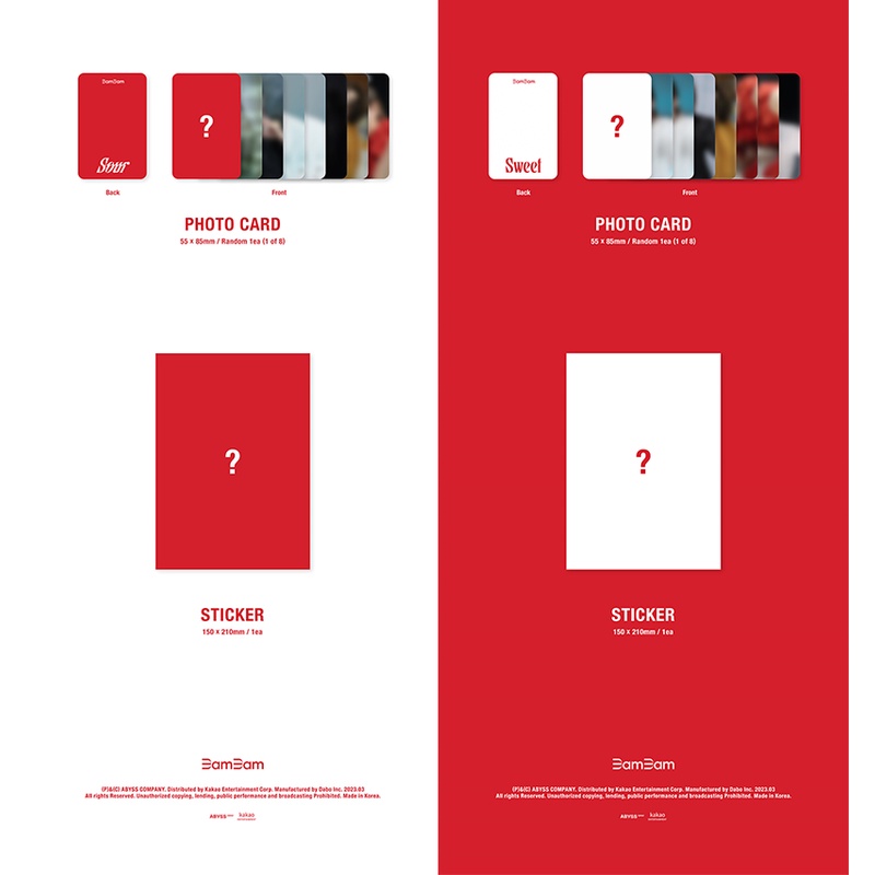Sour & Sweet BamBam Album [Sour + Sweet ver. Full Set]+Pre Order Benefits+BolsVos K-POP Inspired Digital Planner, Digital Sticker Pack (1st Album