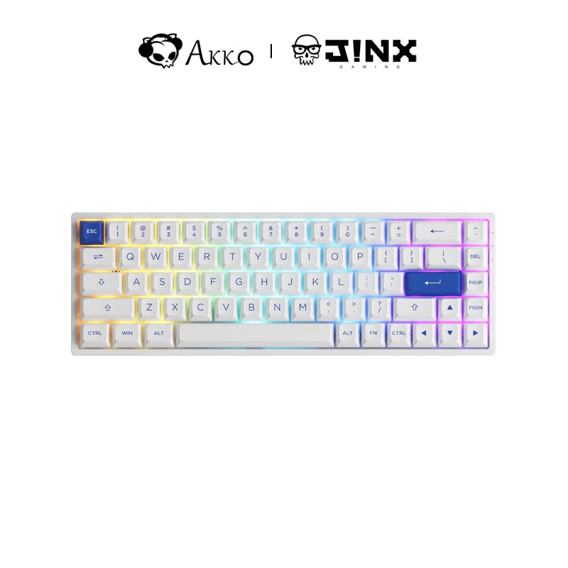 Akko 3068B Plus Blue on White เมคคานิคอลคีย์บอร์ด(ภาษาอังกฤษ) ประกันศูนย์ 1 ปี