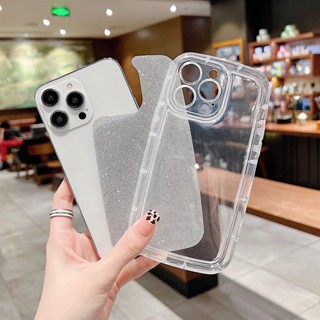 เคสโทรศัพท์มือถือ แบบใส ประดับกลิตเตอร์ ป้องกันกล้อง กันกระแทก สําหรับ Xiaomi Mi 13 Pro 12 12x 12s Pro Mi11 Lite