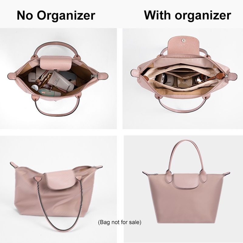 Evertoner กระเป๋าจัดระเบียบ ไนล่อน แบบพกพา สําหรับ Longchamp LE PLIAGE กระเป๋าถือ กระเป๋าเครื่องสําอาง
