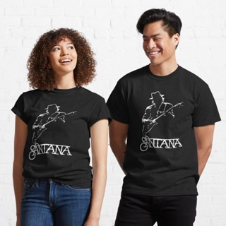 เสื้อแขนสั้น เสื้อไม่ต้องรีด เสื้อยืดผ้าฝ้าย เสื้อยืดไม่ต้องรีด Carlos Santana V 1 Classic T-Shirt 821476132851900466