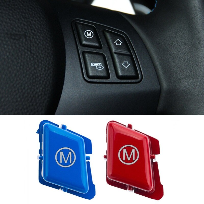 ฝาครอบปุ่มกดสวิตช์พวงมาลัยรถยนต์ โหมด M แบบเปลี่ยน สําหรับ BMW 3 Series M3 E90 E92 E93 2007-2013