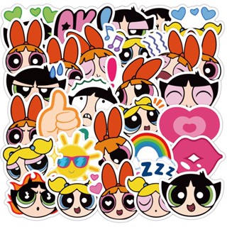 สติกเกอร์ ลายการ์ตูนอนิเมะ Powerpuff Girls สไตล์อเมริกัน สําหรับติดตกแต่งโทรศัพท์มือถือ