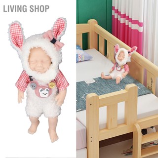  Living Shop ตุ๊กตาทารกเกิดใหม่ 6in ซิลิโคนอ่อนนุ่มปลอดภัยจริงสัมผัสตุ๊กตาทารกสาวแข็งพร้อมเสื้อผ้า