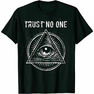 เสื้อยืดแขนสั้นลําลอง พิมพ์ลาย Trust No One สไตล์ฮิปฮอป วินเทจ เหมาะกับของขวัญวันเกิด แฟชั่นสําหรับสุภาพสตรี