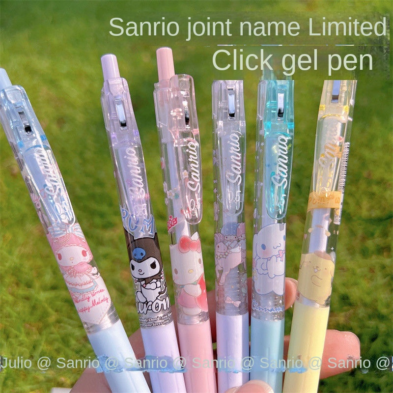 [ใหม่] ปากกากดหัว Sanliou ลายสุนัขน่ารัก สีดํา สําหรับเด็กผู้หญิง 6 ชิ้น