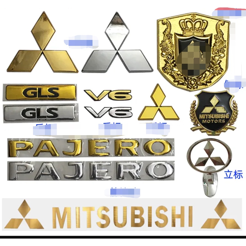 Mitsubishi Pajero modified car logo V73 V75 V77 rear tail logo 4WD 3.8 V6 displacement standard gold