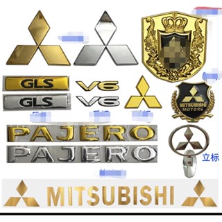 Mitsubishi Pajero modified car logo V73 V75 V77 rear tail logo 4WD 3.8 V6 displacement standard gold letter sticker