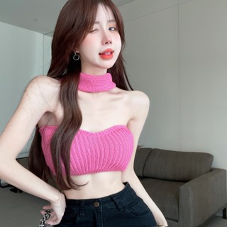 Liasynn เสื้อสายเดี่ยว ผ้าถัก แนวสตรีท เซ็กซี่ สําหรับผู้หญิง