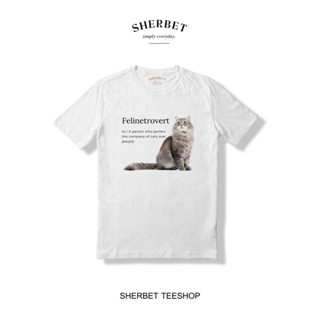 sherbettee|เสื้อยืดลายแมว felinetrovert