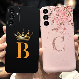 เคสโทรศัพท์มือถือแบบนิ่ม กันกระแทก ลายมงกุฎ ตัวอักษร หรูหรา สําหรับ Samsung Galaxy A13 5G SM-A136B A04S SM-A047F