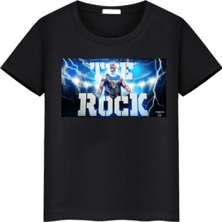 เสื้อยืดแขนสั้น ผ้าฝ้าย พิมพ์ลายมวยปล้ํา Dwayne Johnson TNA IMPACT ROH WCW ECW WWF Pro แฟชั่นฤดูร้อน