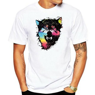 2022 Fashion Cotton Tee Shirt Fashion colorful Angry Siberian Husky Dog T-Shirt_04