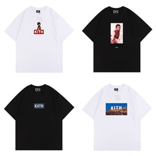 เสื้อยืดคอกลม แขนสั้น ผ้าฝ้ายแท้ พิมพ์ลาย Niche Street Wear KITH ทรงหลวม โอเวอร์ไซซ์ แฟชั่นฤดูร้อน สําหรับผู้ชาย และผู้หญิง