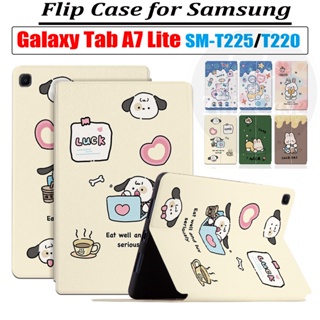 เคสแท็บเล็ตหนัง PU ฝาพับ ลายการ์ตูนน่ารัก พร้อมช่องใส่บัตร และขาตั้ง สําหรับ Samsung Galaxy Tab A7 Lite A7Lite 8.7 นิ้ว SM-T225 SM-T220 T220 T225 T227