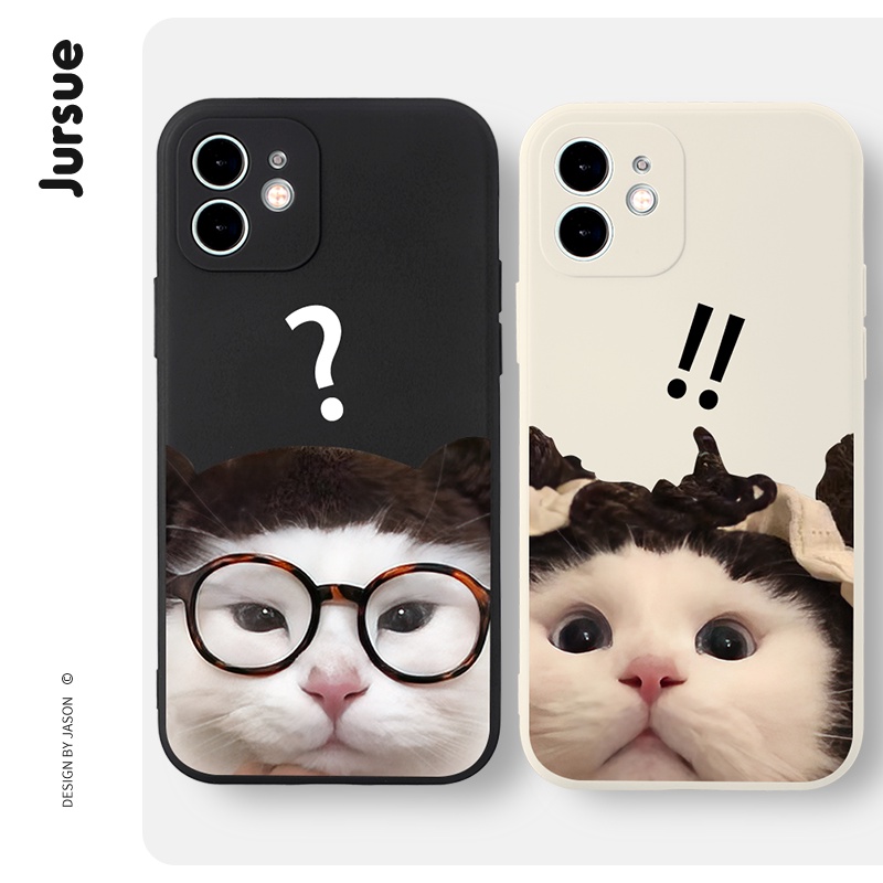 JURSUE เคสคู่ เคสไอโฟน คู่รัก กันกระแทกซิลิโคนนุ่มการ์ตูนน่ารักตลก เคสโทรศัพท์ Compatible for iPhone 17 16 15 14 13 12 11 Pro Max SE 2020 X XR XS 8 7 Plus พลัส XYH1200