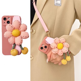 เคสมือไอโฟนดอกทานตะวันชมพู เคสมือถือสำหรับ iphone13สำหรับ Apple 14PROMAX เฉียง11นุ่ม12