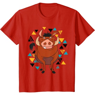 เสื้อยืด พิมพ์ลาย Disney The Lion King Pumbaa 90s ทรงสามเหลี่ยม_05