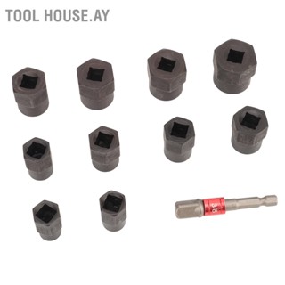 Tool House.ay 11 ชิ้น Impact Bolt Nut Remover ชุด 3/8 Drive Extractor Socket เครื่องมือ พร้อมอะแดปเตอร์ Hex สำหรับถอดสกรูสนิมที่เสียหาย