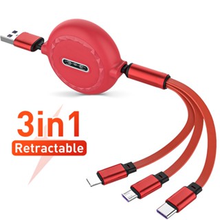 3 in 1 พร้อมหัวชาร์จ สายชาร์จ​ หัวแบบเก็บสาย​ สำหรับ​ micro USB  for L   Type C ใหม่ล่าสุด พร้อมส่ง สายชาร์จ