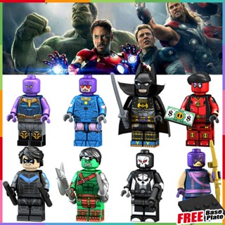 Minifigures PG8121 Marvel Hawkeye Samurai Batman Sentinel หุ่นยนต์ Thanos มินิตัวเลข Hip-Hop Deadpool ของเล่นของขวัญ