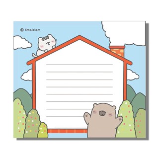 BEAR CAT หมีกับแมวน่ารัก กระดาษโน๊ต memo pad 7.5x8cm.