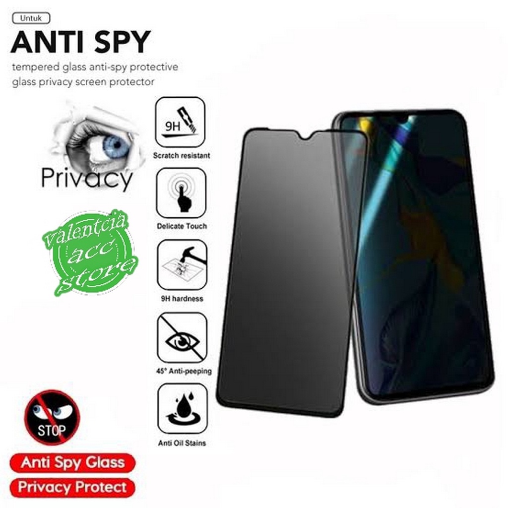 TEMPERED GLASS SPY / PRIVACY ADVAN G5 ELITE G9 PRO ITEL A49 A50 A50C A60S A70 A80 P40 P40+ P55 4G P5