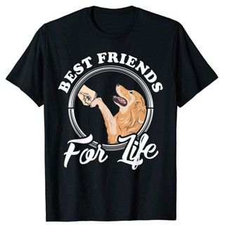 Best Friends for Life. Golden Retriever Lover Gifts T-Shirt. Premium Cotton Short Sleeve O-Neck Mens T Shirt New_04