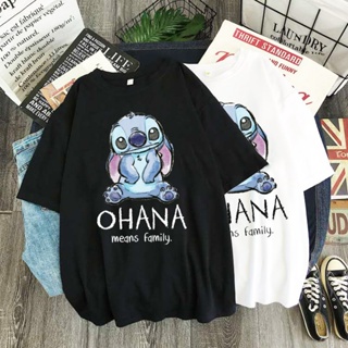 Disney Stitch T-shirt Ladies Summer Cartoon Top T-shirt Fashion Men And Women With The Same White T-shirt Bottoming_03